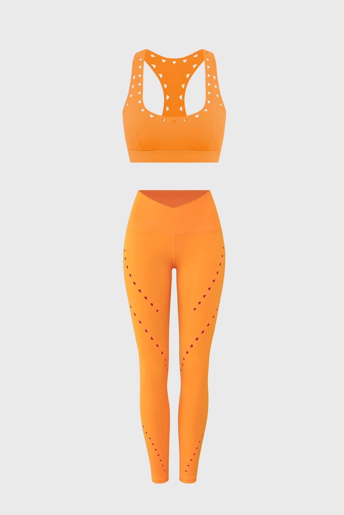 Racerback Laser Cut Sports Bra + V-waist Laser Cut Sports Legging