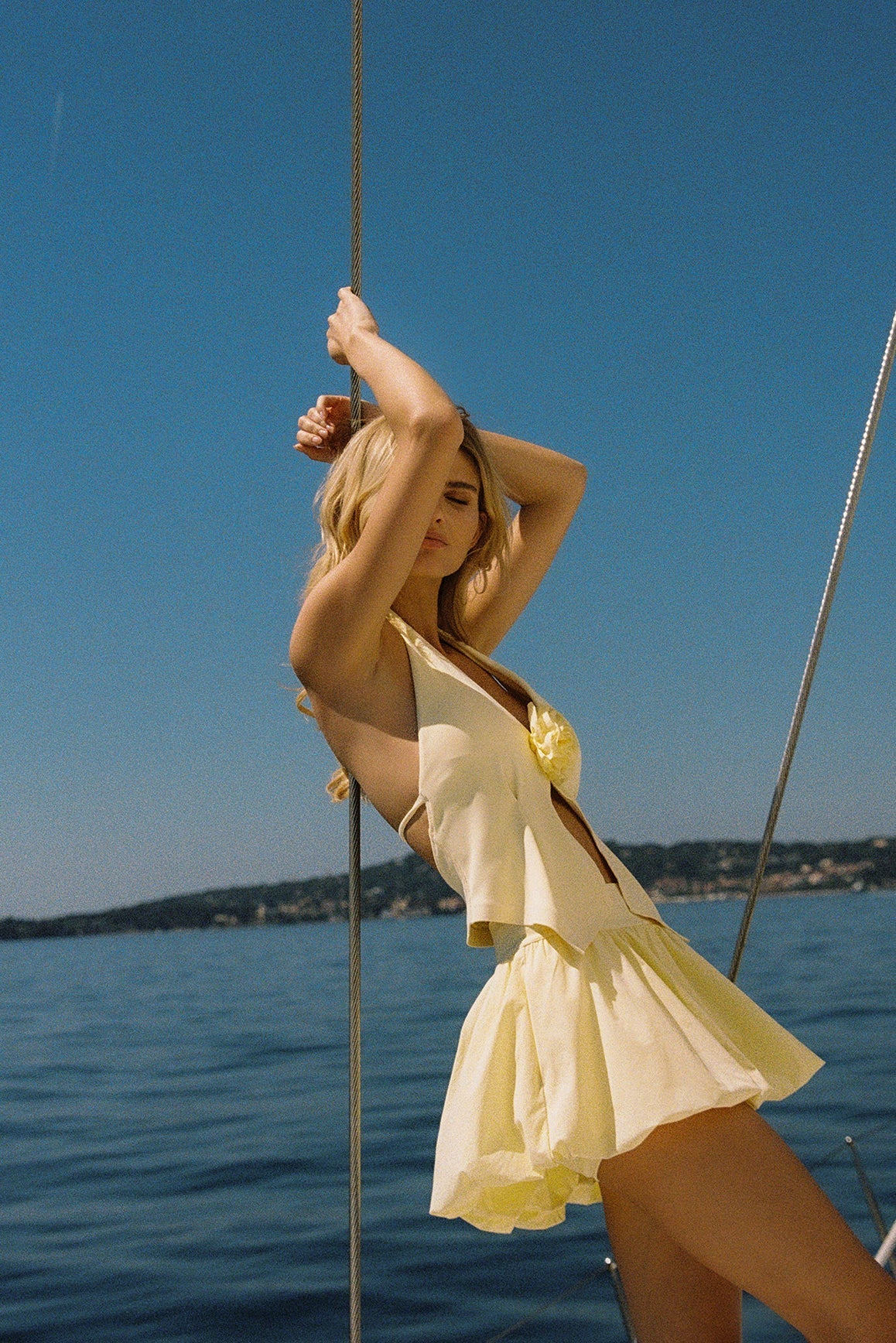 Riviera Floral Halter Vest & Mini Bubble Skirt